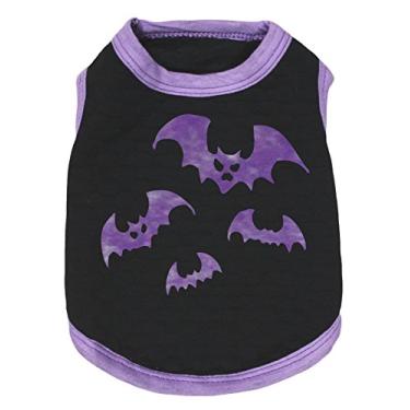 Imagem de Petitebella Camisa morcego preta roxa roupas para cachorros (PP)
