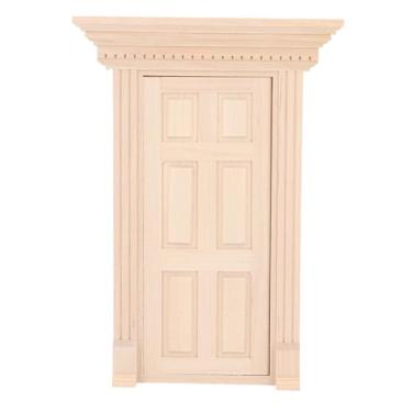 Imagem de TOPINCN Porta Em Miniatura para Casa de Bonecas, Porta Interior de Madeira Diy Em Escala 1:12 Com Design de Abertura Externa, para Artesanato de Móveis para Casa de Boneca