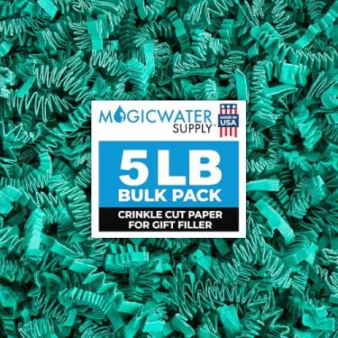 Imagem de Papel de corte enrugado MagicWater para cestas de presente - 2,3 kg - azul-petróleo - perfeito para enchimento de papel desfiado, enchimento de cestas, caixas de presente, presentes de dama de honra