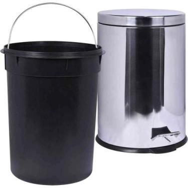 Imagem de Lixeira Redonda 3 Litros Aço Inox Com Pedal Kala