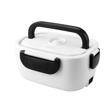 Imagem de Marmita Elétrica Portátil 1,5L com Duas Divisórias Internas Removíveis BiVolt 110V/220V com Aquecimento Rápido e Tampa com Trava Ideal para Casa, Trabalho, Escritório, Caminhão e Carro (Preto)