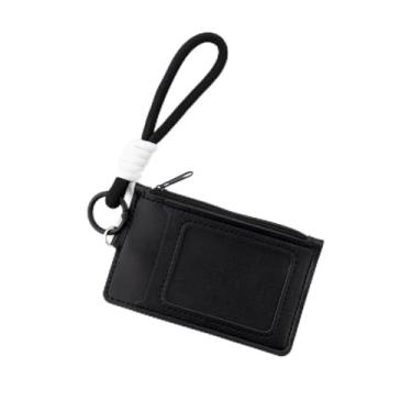 Imagem de Porta-cartões de dopamina, estojo portátil com alça de pulso para homens e mulheres, adequado para cartões de identificação e armazenamento de pequenos trocos, Preto, Clássico