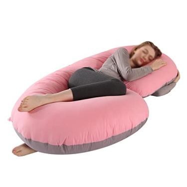 Imagem de Travesseiro de corpo inteiro para gravidez, suporte para grávidas, suporte confortável para as costas, almofada de gravidez com capa removível, almofada de gravidez A (B)