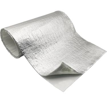 Imagem de Protetor térmico aluminizado de 101 cm x 118 cm com proteção térmica de barreira térmica com revestimento térmico envoltório de isolamento de fibra de vidro material refletivo proteção de alta