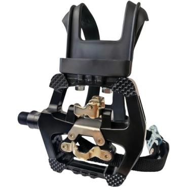 Imagem de YBEKI Pro-Grade SPD Spin Pedais e correias/clipe de dedo do pé para exercício interno ciclismo e Spin Peloton/Schwinn/Sunny/Bikes compatíveis, eixo de 9/40.6 cm com rolamentos selados + 12 meses de