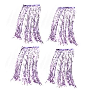 Imagem de Cortinas de borla fio de metal folha de alumínio borlas fundo de festa cortinas de parede decoração de fundo de estúdio fotográfico brilhante leve durável para casamento (Roxa)