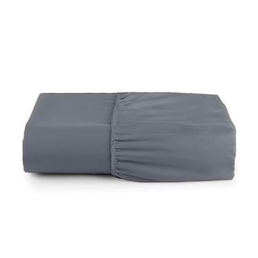 Imagem de Lençol Avulso Casal Padrão (1,88mx1,38mx30cm) Micro Percal 400 Fios (Cinza)