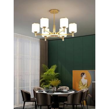 Imagem de Luminária de teto LED moderna com 3 cores ajustáveis, dourada, de embutir, com estrutura em ferro forjado e cúpula de vidro de alta transmissão, perfeita para sala de estar e sala de jantar