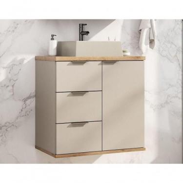 Imagem de Gabinete De Banheiro Aqua 56,7cm Estilare Gab4001 Nude/carvalho - ESTI