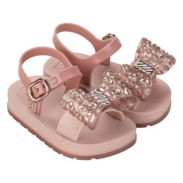 Imagem de Sandalia Infantil Zaxynina Safari Menina Laço Delicada 19123