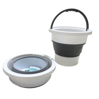 Imagem de Balde Retrátil de Silicone Dobrável 12 Litros com Alça Reforçada – Compacto, Portátil, Salva Espaço, Ideal para Limpeza, Camping, Viagens e Uso Doméstico (12.0, Litros)