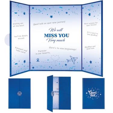 Imagem de Thboxes Livro de visitas de despedida alternativo, rosa We Will Miss You Quadro de assinatura Happy Retirement Party Decorações Going Away Cartão Adeus Presentes de festa para formatura colegas de