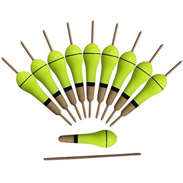 Imagem de HHHJQFAAT 10 peças boias de pesca Paulownia boia de cortiça corrente pesada balsa madeira pesca conjunto 8,5 cm/2g flutuabilidade 3g pesca