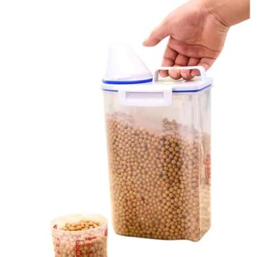 Imagem de Pote Hermético Com Medidor 2,3 Litros Tampa Com Trava - Ideal para Armazenar Sabão em Pó, Arroz, Grãos e Mantimentos, Organização Completa da Cozinha