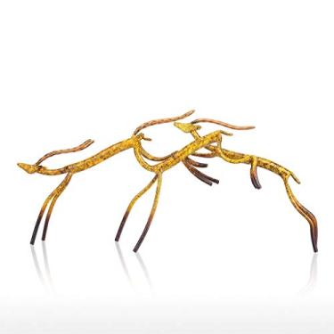 Imagem de U5GAAALPPQ9 Antílope Escultura de Ferro Decoração de Casa Artesanato Estatueta Animal Decorações de Natal para Casa Ornamentos de Presente de Ano Novo (Tamanho: Estilo2) (Estilo1)