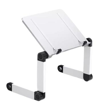 Imagem de KHUTRW3D Suporte para projetor, suporte para projetor, mesa de colocação de mesa, ajustável, suporte de triângulo telescópico, bandeja de armazenamento pequena, sem perfuração, base elevada, suporte