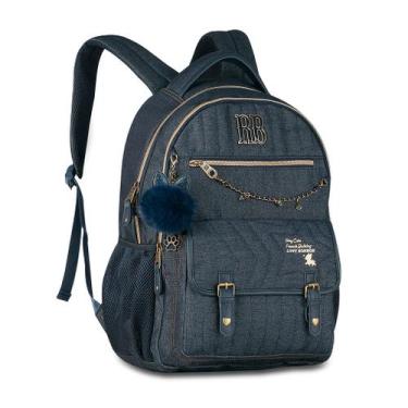 Imagem de Mochila de Costas Rebecca Bonbon Denim Vintage Jeans Azul RB27027 Esco