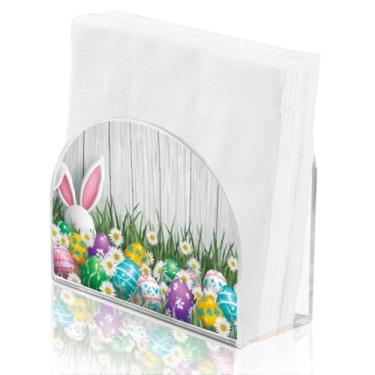 Imagem de SUPERDANT Coelhinho da Páscoa Ovos Porta-guardanapos para mesa Coelho Acrílico Serviette Dispenser Mesa Cocktail Guardanapos Organizador de Papel Toalha de Papel de Sedo de Férias Suporte para Sala de