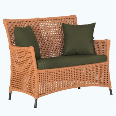 Imagem de 1 Sofá área Externa Igapó Alumínio Preta Corda Náutica E13 Terra Cota