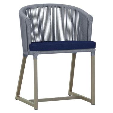 Imagem de Cadeira De Jantar Noronha Alumínio Fendi E10 Trama  Prata