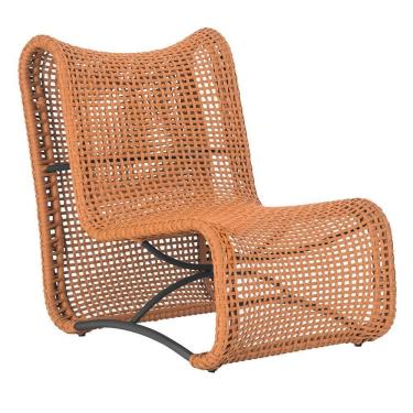 Imagem de Poltrona Texas Alumínio Preto Corda Náutica Trama Original Terra Cota