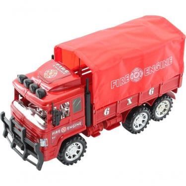 Imagem de Brinquedo Caminhão Miniatura Bombeiros Resgate Vermelho A Fricção
