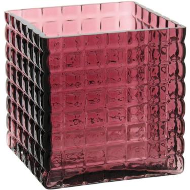 Imagem de Kalil Vaso 13X13X13Cm Vidro Vermelho