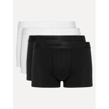 Imagem de Cuecas Aramis Boxer Cotton Preta/ Branca Pack 4UN Tamanho:S/P, S/P