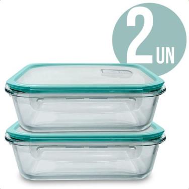 Imagem de Pote Hermetico 370Ml Marmita Fitness Para Freezer Micro Ondas Vidro Te