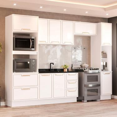 Imagem de Cozinha Modulada 5 Peças sem Pia e Rodapé Amara Politorno - Branco