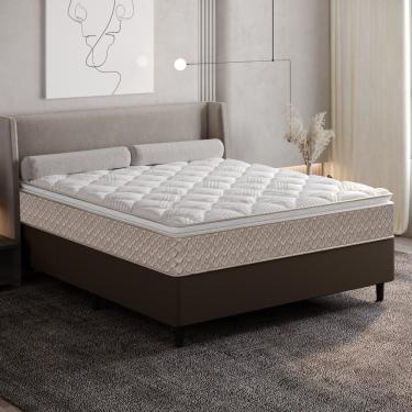 Imagem de Cama Box Casal 138cm D33 Pillow Premier Umaflex Base 2Cen - Bege/Marrom