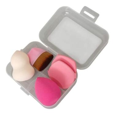 Imagem de Kit 1 Pincel Mágico Esponjas Maquiagem Mini Maleta 5 Itens - Sumerx