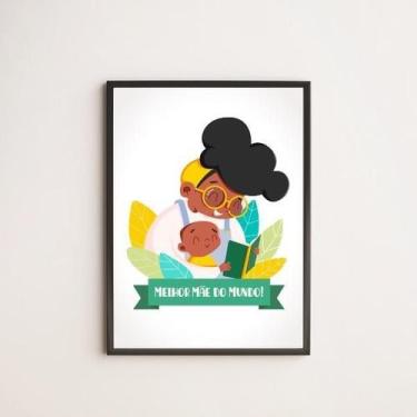 Imagem de Quadro Decorativo Mãe Negra 33X24Cm - Com Vidro - Quadros On-Line
