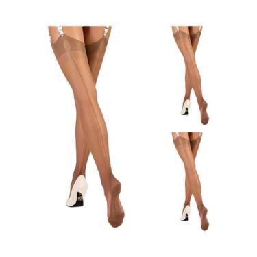 Imagem de Meias De Luxo Femininas Em Poliamida 80% Até a Coxa, 8 Denier, Cor Sól