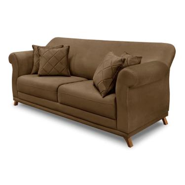 Imagem de Sofá Amsterdam 2 Lugares 1,60 Suede Caramelo - Lucadi Home