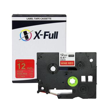 Imagem de Fita Cetim Compatível Tze-Rw34 12Mm Dourado/Vinho Xfull