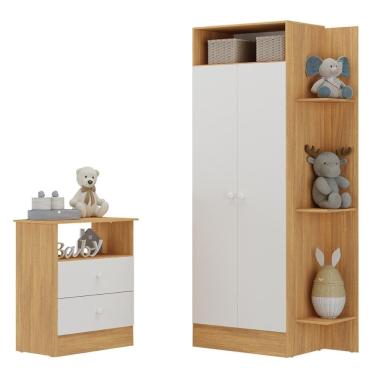 Imagem de Guarda-Roupas 2 Portas com Cômoda 2 Gavetas Multimóveis MP4264