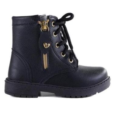 Imagem de Bota Coturno Infantil Menina Unipasso 305.04 Preto-Feminino