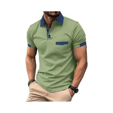Imagem de Camisa Polo Masculina De Verão Leve E Respirável Em Cor Sólida, Camise