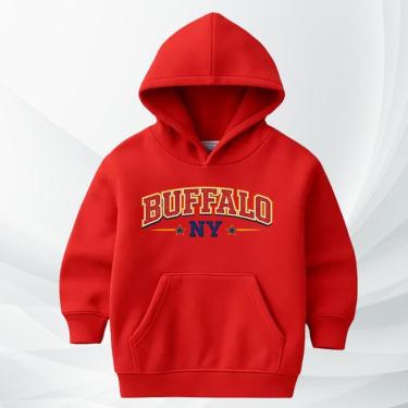 Imagem de Blusa de Moletom Infantil Buffalo com Capuz Flanelada Moleton Conforto Premium Estilo Streetwear-Unissex