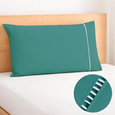Imagem de 1 Fronha com Ponto Palito 70cmx50cm Percal Flex 400 Fios Toque Macio -