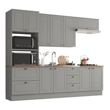 Imagem de Cozinha Completa 5 Peças Americana com Torre Quente 2 Fornos e Balcão 120cm sem Tampo - Móveis Henn