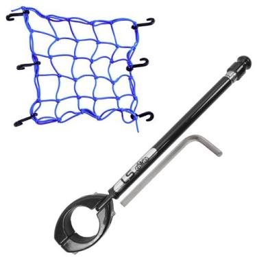 Imagem de Kit Antena Corta Pipa Cerol Linha Fio Guidão Proteção Preta / Rede Red