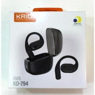 Imagem de Fone de ouvido Bluetooth preto condução ossea Kaidi KD-794 - Som Imers