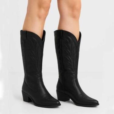 Imagem de Bota Texana Cano Alto Feminina Western Country Salto Grosso-Feminino