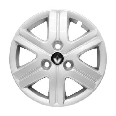 Imagem de Calota Aro 14 Kwid Zen 2020 (Prata) Emblema Renault Preto - GRID
