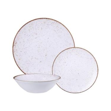 Imagem de Jogo de Pratos Tramontina Rústico Nature em Porcelana Decorada 12 Peça