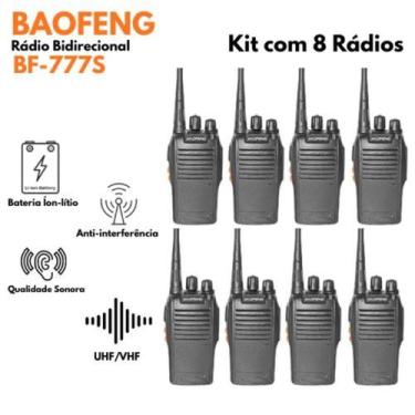 Imagem de Kit 8 Walkie Talkie Baofeng BF-777S Uso Comercial - Radio Comunicador