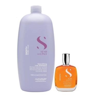 Imagem de Kit Alfaparf Professional Semi Di Lino Smooth Smoothing - Shampoo 1L e