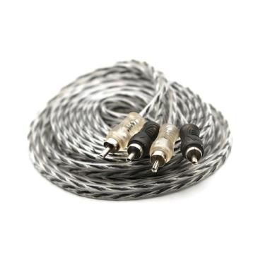 Imagem de Kit 10 cabos rca injetado 4mm preto/prata transp 5m svart